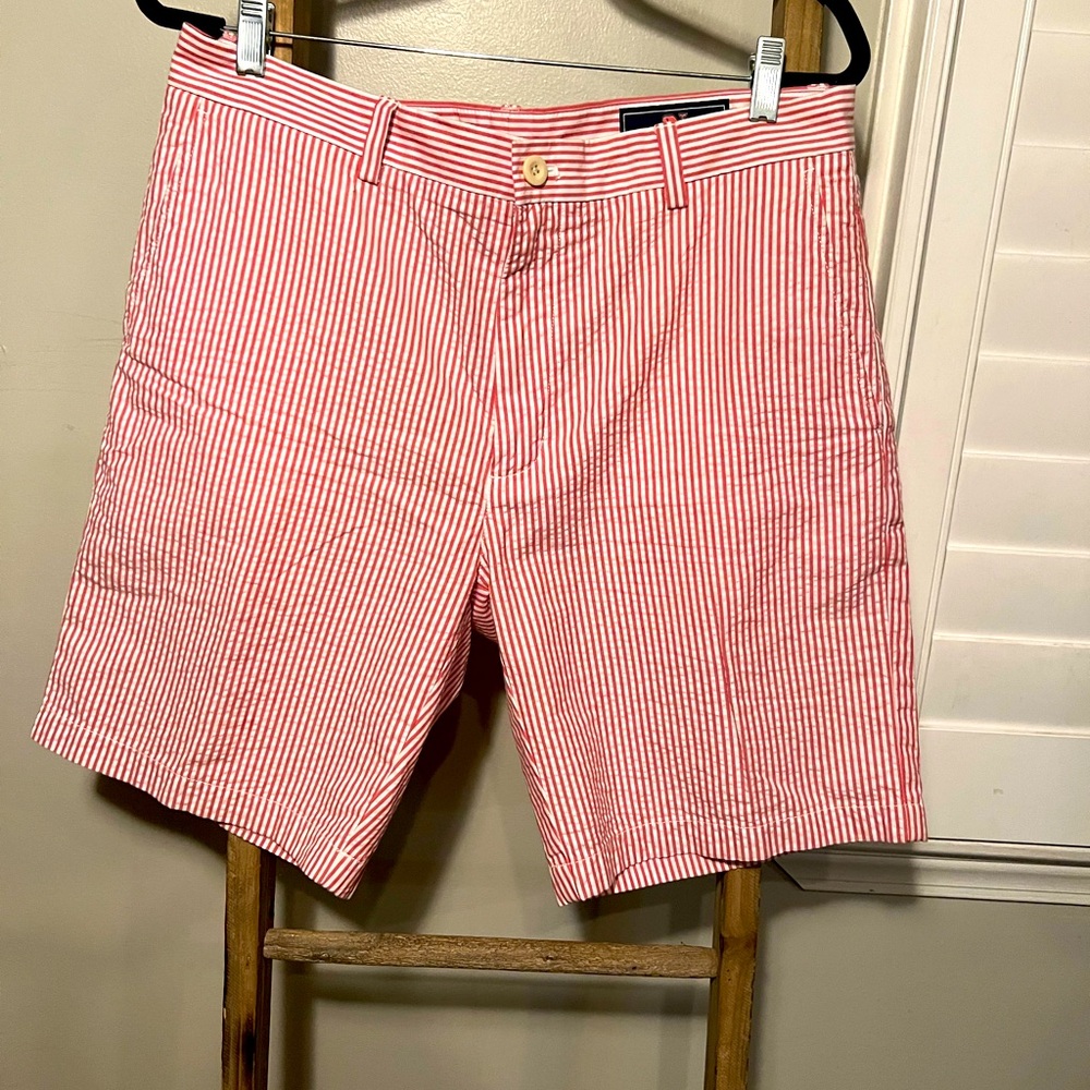 Men's Vineyard Vines Shorts Size 34 Red Striped Club Short